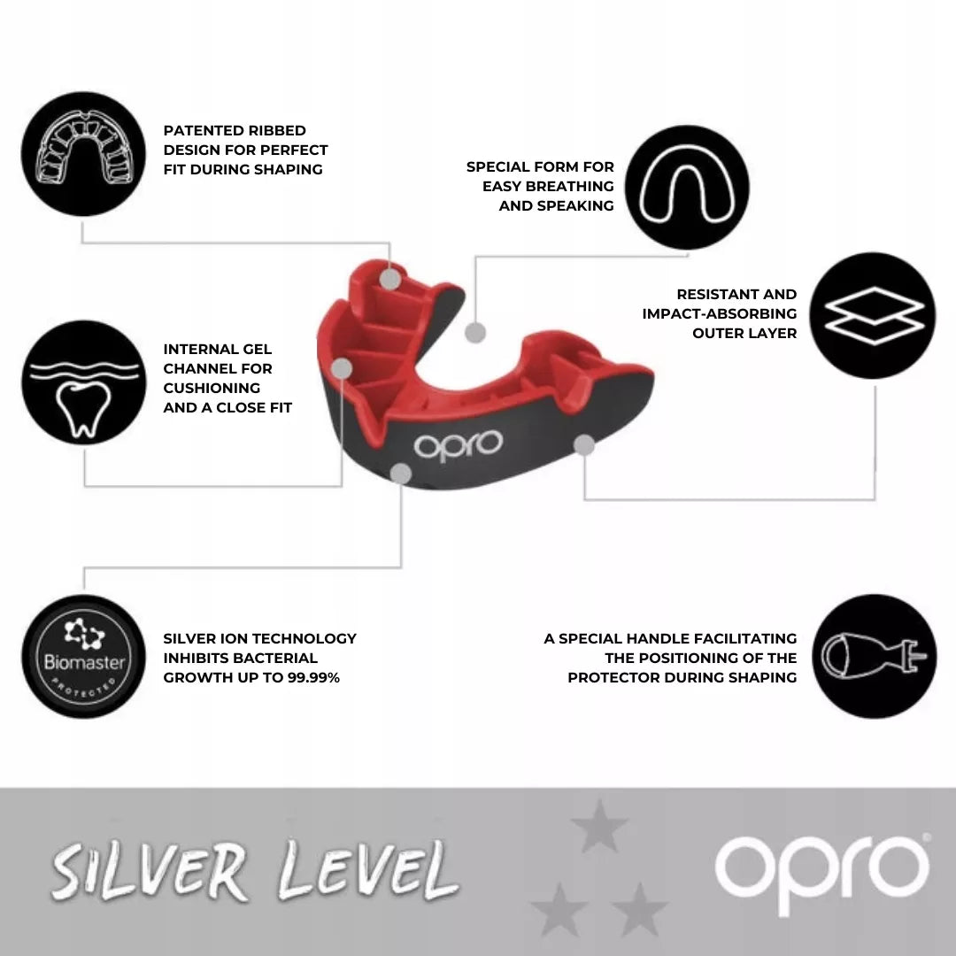 Dantų apsauga bokso "Opro" UFC Silver GEN2 balta sidabrinė
