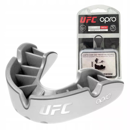 Dantų apsauga bokso "Opro" UFC Silver GEN2 balta sidabrinė