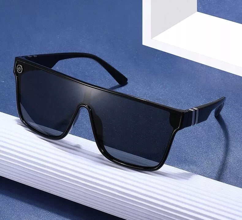 Vyriški akiniai nuo saulės su UV400 filtru, kvadratiniai MAXAIR JUODI + dėklas