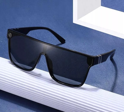 Vyriški akiniai nuo saulės su UV400 filtru, kvadratiniai MAXAIR JUODI + dėklas