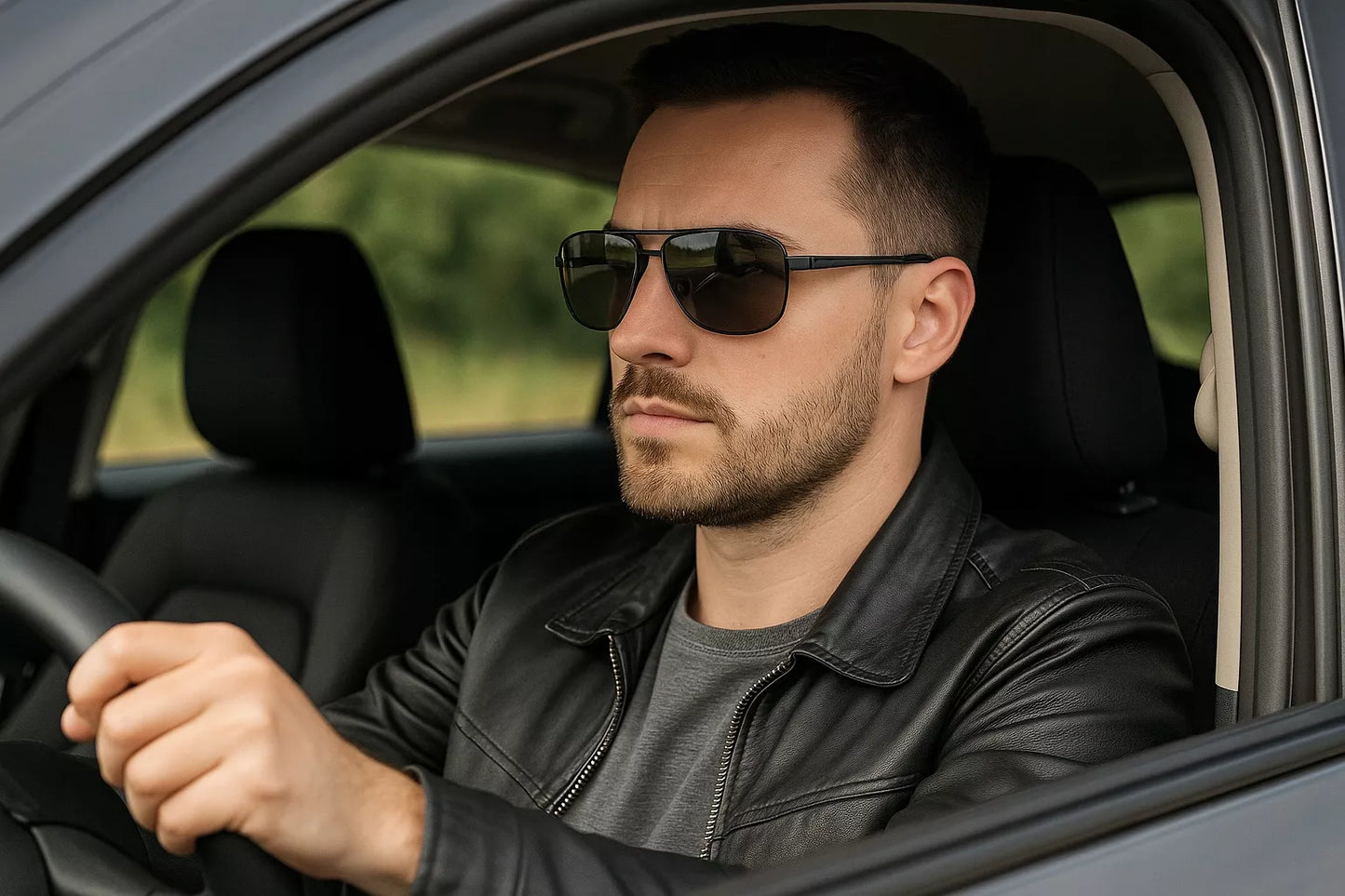 Vyriški saulės akiniai „Aviator Pilot“ – poliarizuoti, UV400, su dėklu
