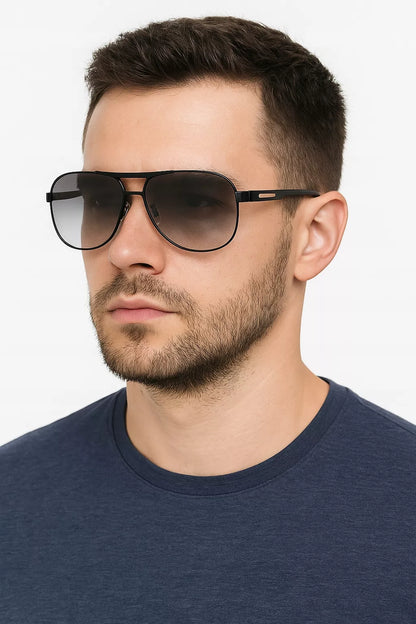 Vyriški saulės akiniai „Aviator Pilot“ – poliarizuoti, UV400, su dėklu