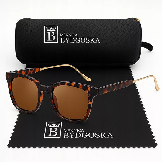 Moterų poliarizuoti elegantiški kačių akių akiniai nuo saulės dėklas