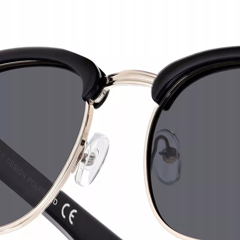Poliarizuoti saulės akiniai su daliniu rėmeliu, UV400, unisex