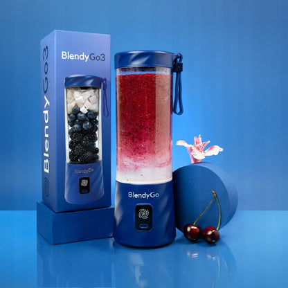 Oriģinālais BlendyGO 3 Pārnēsājamais Bezvadu USB Blenderis, 550 ml, Tumši Zils