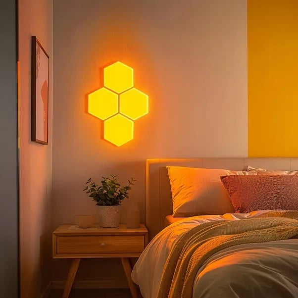 Žaidimų apšvietimas Hexagon Ambience LED RGB dekoracija su programėle ir pulteliu, 12 vnt.