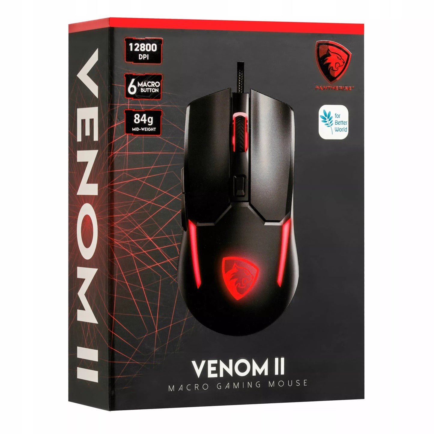 RGB žaidimų pelė Pantherise Venom II – Minecraft, 12 400 DPI, 20 mln. paspaudimų