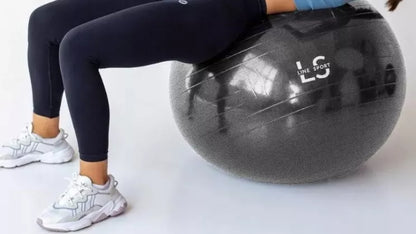 Gimnastikos kamuolys 85 cm – sėdėjimui, su pompa, Line Sport komplektas