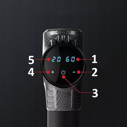 Massage Gun Pro – masažinis pistoletas kūnui, nugarai ir pėdoms, 10 antgalių