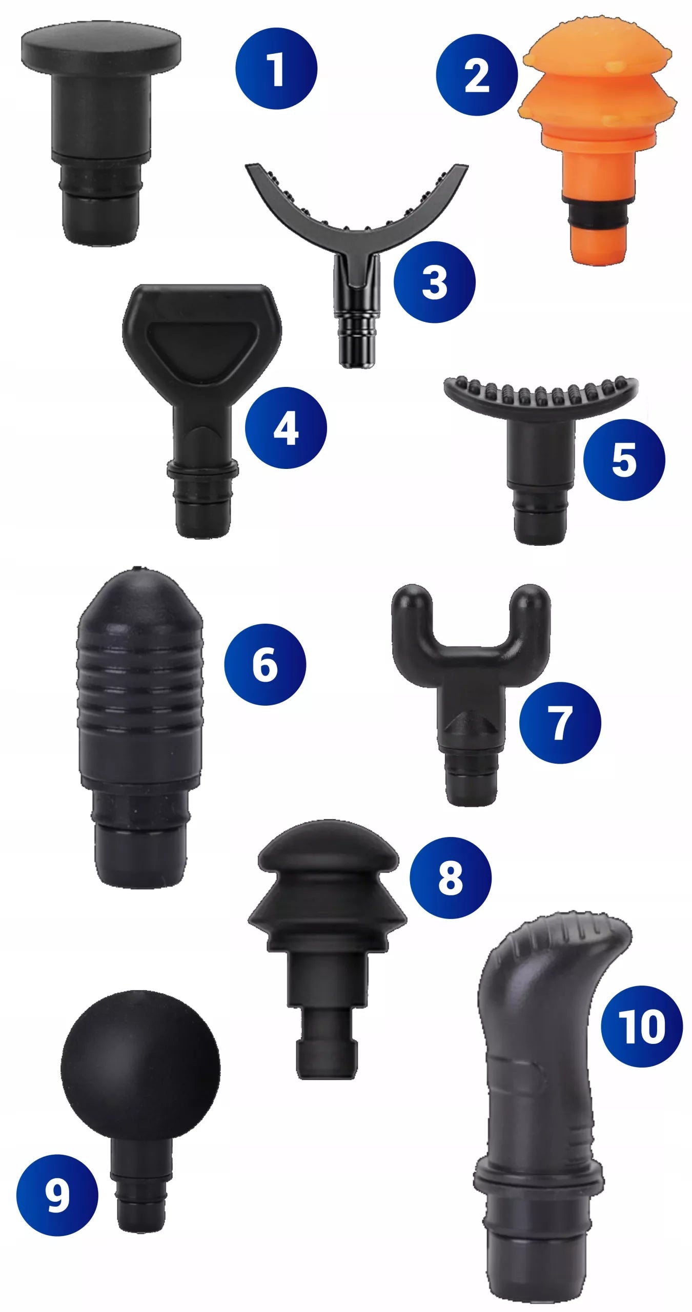 Massage Gun Pro – masažinis pistoletas kūnui, nugarai ir pėdoms, 10 antgalių