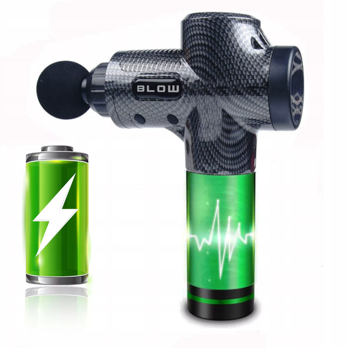 Massage Gun Pro – masažinis pistoletas kūnui, nugarai ir pėdoms, 10 antgalių