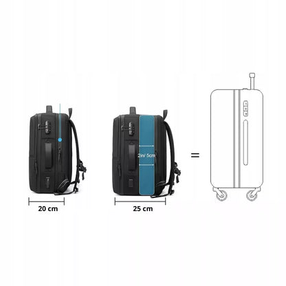 RANKINIS LĖKTuvo BAGAŽAS 70L KELIONINIS RANKINIS KOMPIUTERIUI 19" USB-C VAKUUMINIS