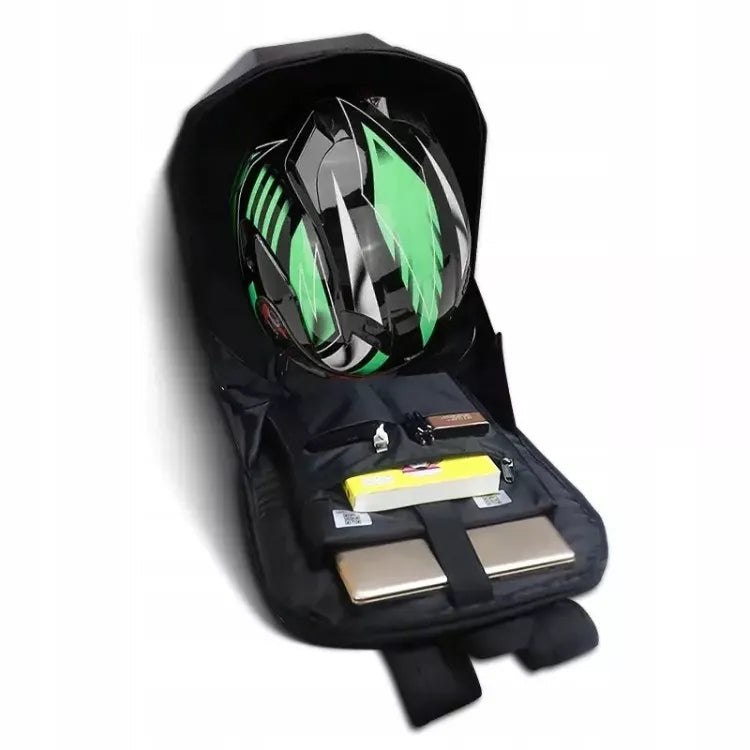 Motociklo kuprinė su LED akimis – neperšlampama, su Bluetooth