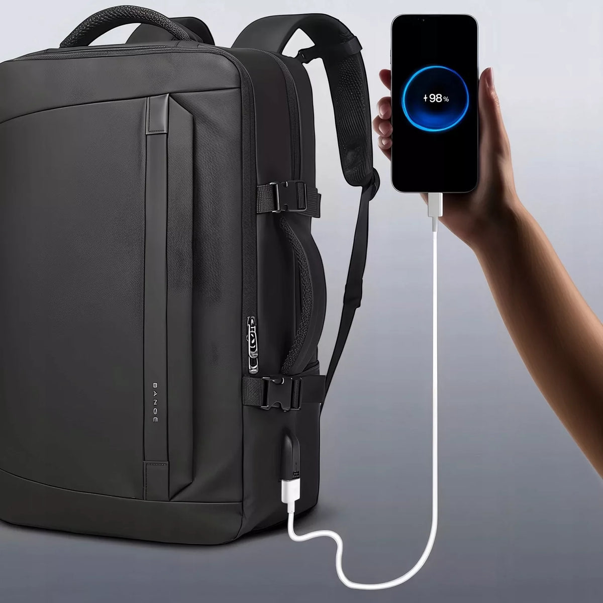 Verslo kelioninė kuprinė 15,6″ – neperšlampama, talpi, su USB