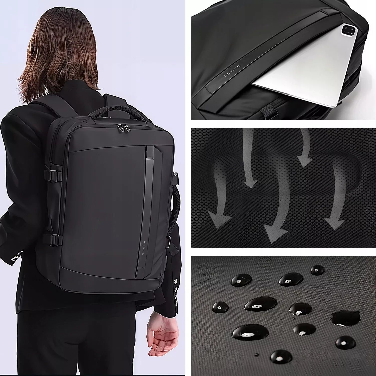 Verslo kelioninė kuprinė 15,6″ – neperšlampama, talpi, su USB