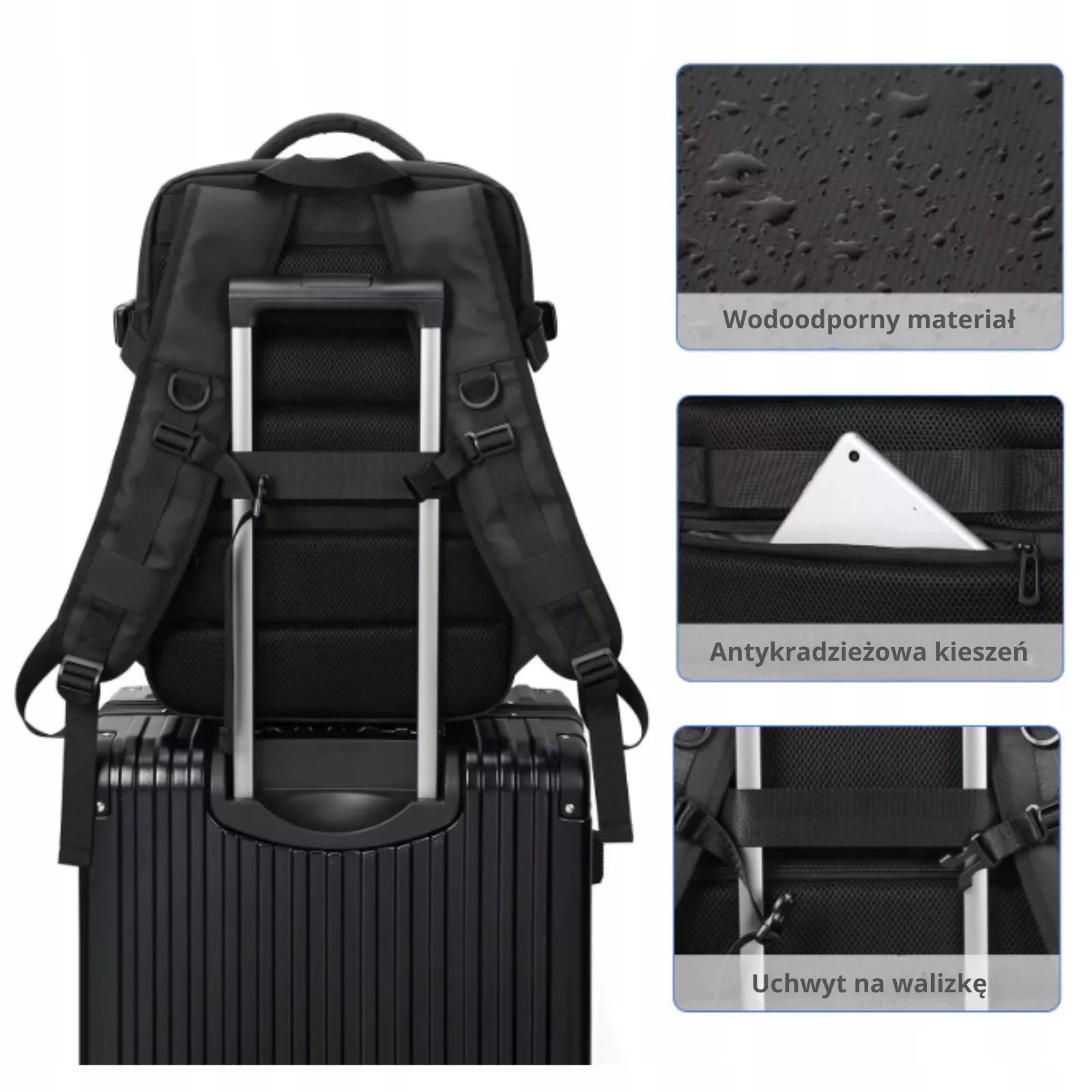 Kabininė rankinė 40×30×20 cm – USB-C, Ryanair