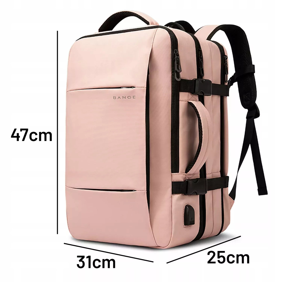Vandeniui atspari daugiafunkcinė kuprinė 15,6″ – kelioninė, su USB