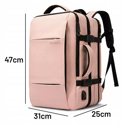 Vandeniui atspari daugiafunkcinė kuprinė 15,6″ – kelioninė, su USB