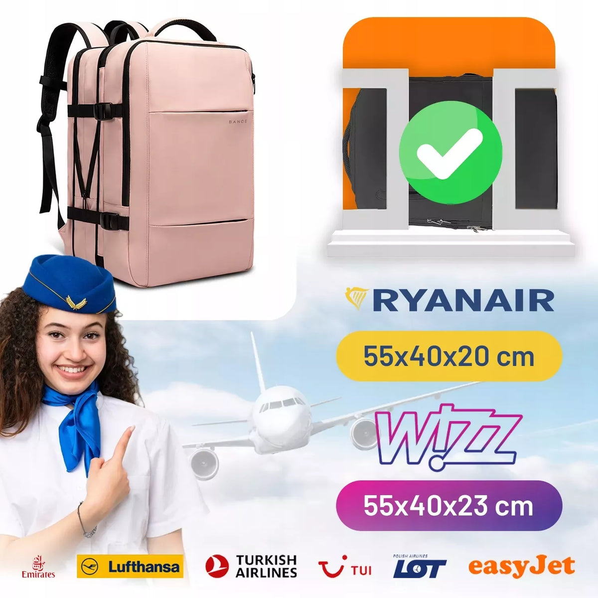 Vandeniui atspari daugiafunkcinė kuprinė 15,6″ – kelioninė, su USB