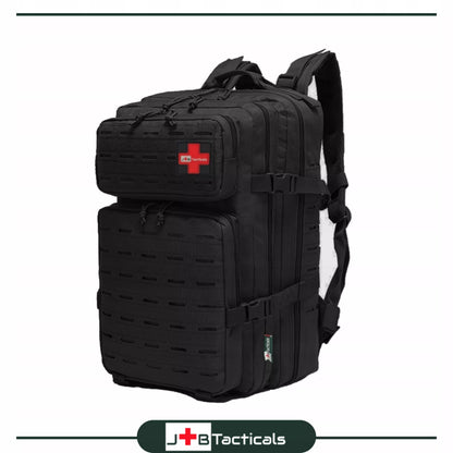TAKTYCZNY PLECAK WOJSKOWY 45L LASER CUT CZARNY MOLLE MILITARNY TURYSTYCZNY