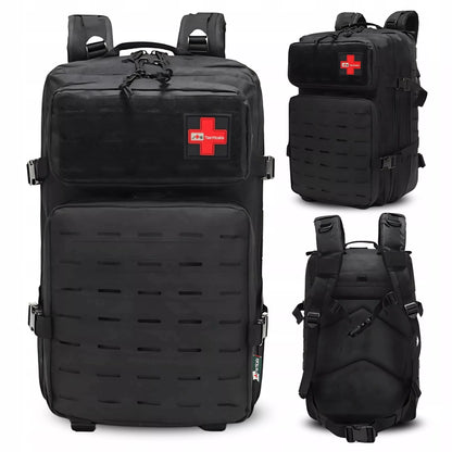 TAKTYCZNY PLECAK WOJSKOWY 45L LASER CUT CZARNY MOLLE MILITARNY TURYSTYCZNY