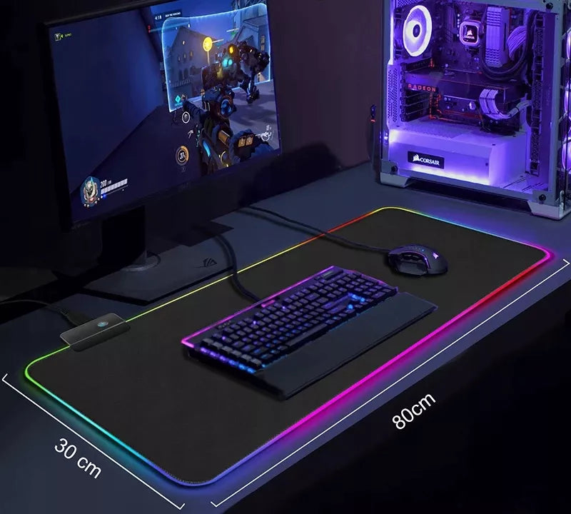 LED RGB XXL 80x30 žaidimų pelės kilimėlis