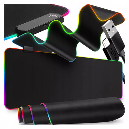 LED RGB XXL 80x30 žaidimų pelės kilimėlis