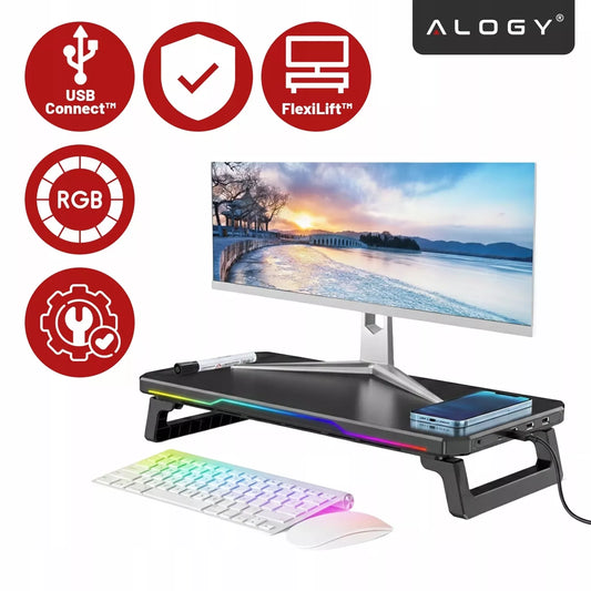 Monitoriaus stovas su USB Hub, USB-C