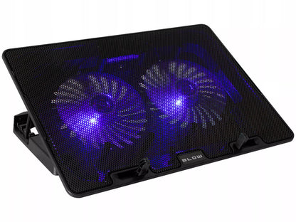 AUŠINIMO STOVAS NEŠIOJAMAM KOMPIUTERIUI 12-17" REGLIUOJAMAS 2 VENTILIATORIAI USB LED