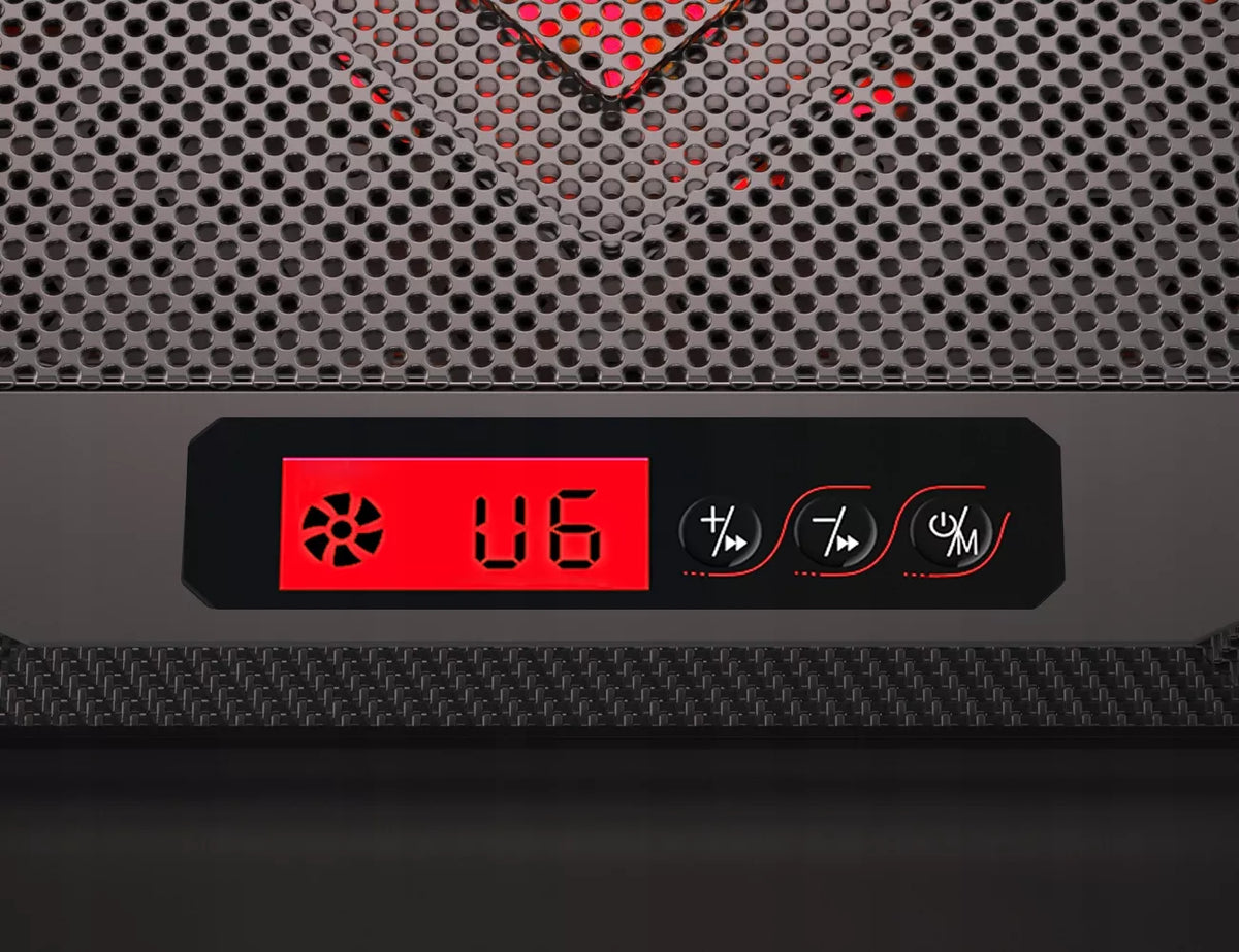 Aušinimo stovas nešiojamam kompiuteriui 15,6' žaidimams, didelis, LED, USB šakytuvas