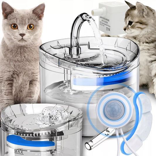 Automatinis girdykla, fontanas, vandens talpa 2,5l katei, šuniui, judesio jutiklis