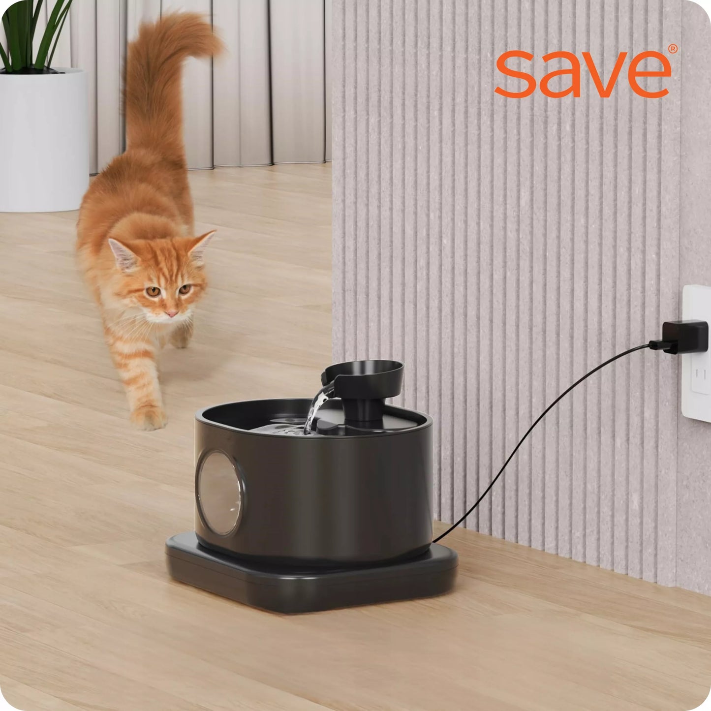 Belaidė vandens gertuvė katei ir šuniui – automatinis fontanėlis su judesio jutikliu