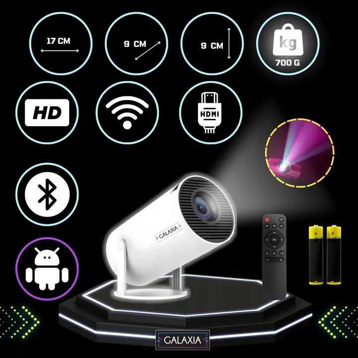PROJEKTORIUS PROJEKTORIUS MINI NEŠIOJAMAS ANDROID LED WIFI FULL HD SMART TV HY300