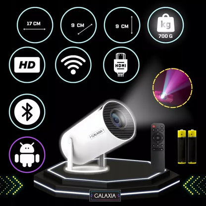PROJEKTORIUS PROJEKTORIUS MINI NEŠIOJAMAS ANDROID LED WIFI FULL HD SMART TV HY300