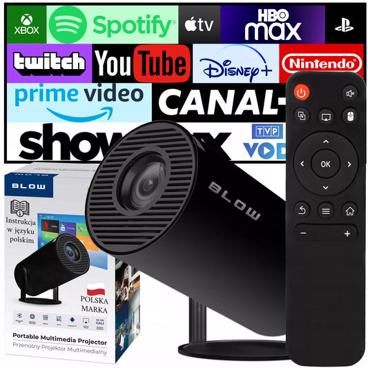 NEŠIOJAMAS ROTORINIS PROJEKTORIUS PROJEKTORIUS GARSIAKALBIS ANDROID SMART TV WIFI FULL HD
