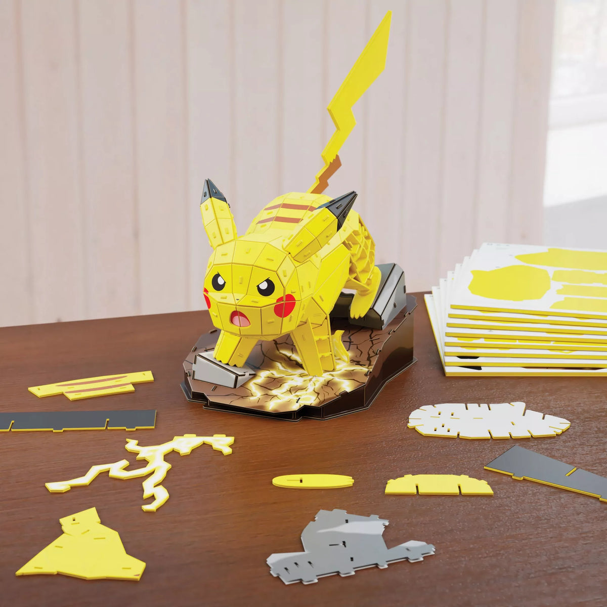 4D dėlionė „Pokémon Pikachu“ – 3D modelis surinkimui, 201 detalė (33 cm)