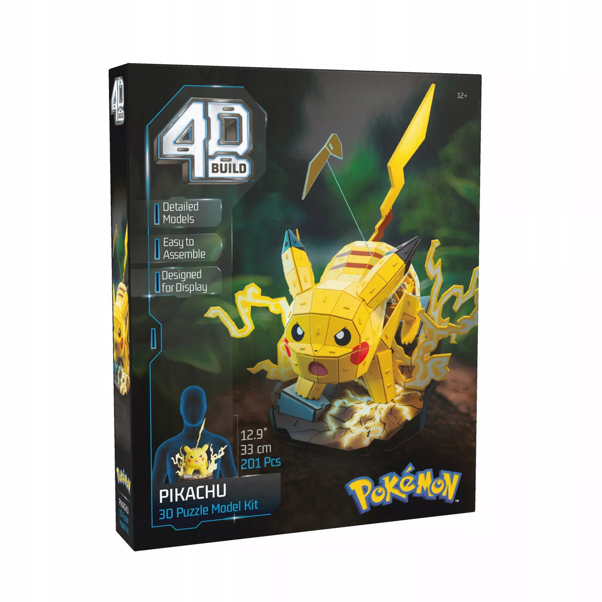 4D dėlionė „Pokémon Pikachu“ – 3D modelis surinkimui, 201 detalė (33 cm)