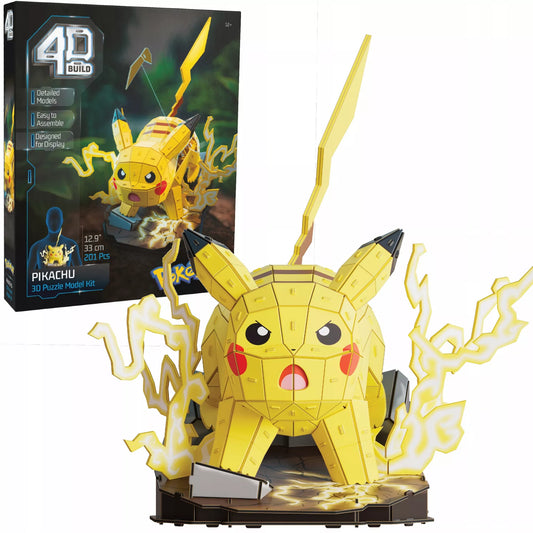 4D dėlionė „Pokémon Pikachu“ – 3D modelis surinkimui, 201 detalė (33 cm)