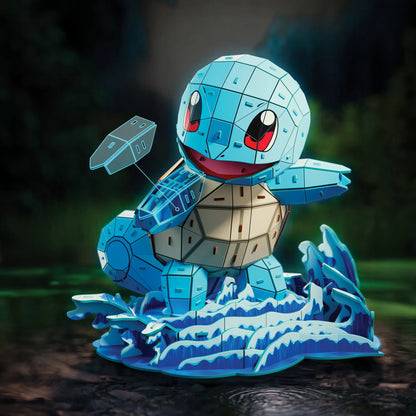 4D dėlionė „Pokémon Squirtle“ – 3D modelis surinkimui, 180 detalių (23,5 cm)