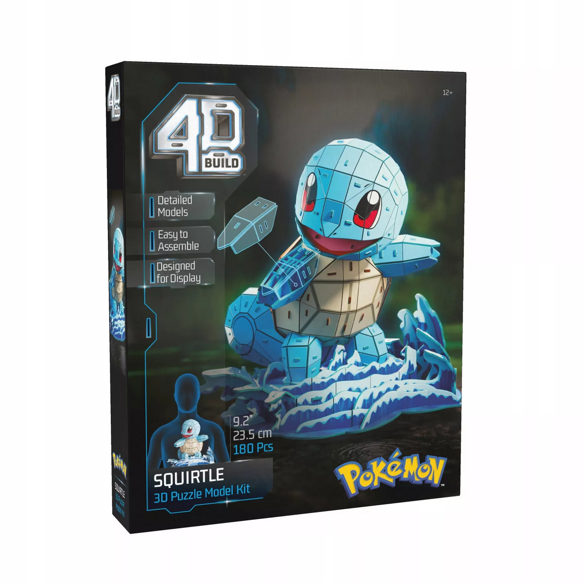 4D dėlionė „Pokémon Squirtle“ – 3D modelis surinkimui, 180 detalių (23,5 cm)