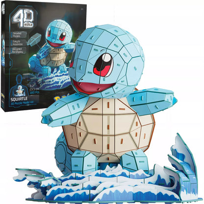 4D dėlionė „Pokémon Squirtle“ – 3D modelis surinkimui, 180 detalių (23,5 cm)