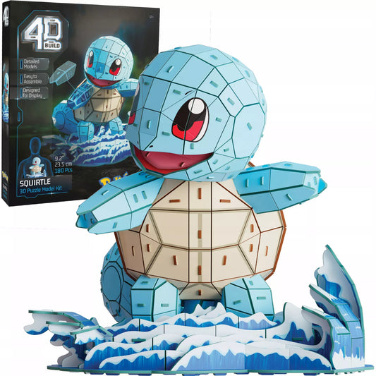 4D dėlionė „Pokémon Squirtle“ – 3D modelis surinkimui, 180 detalių (23,5 cm)