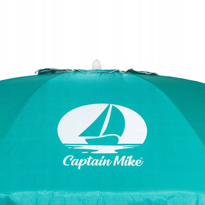 Paplūdimio skėtis su ventiliacija ir UPF50+ filtru, didelis 180 cm, Captain Mike