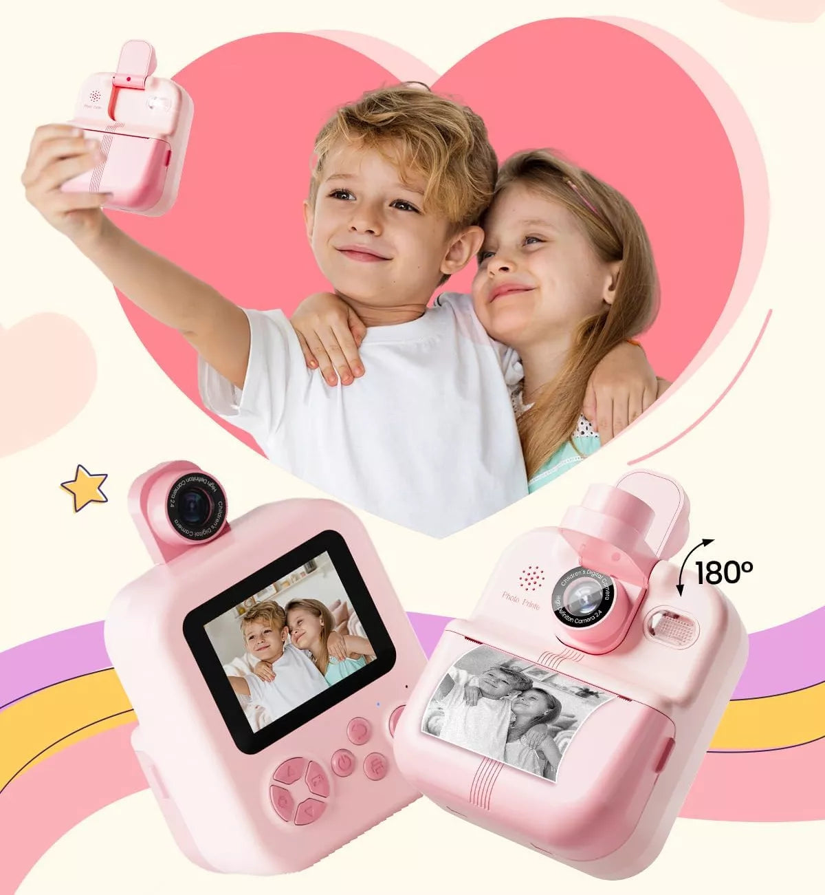 MINI Terminis spausdintuvas FOTUŚ momentinis fotoaparatas vaikams Žaidimai