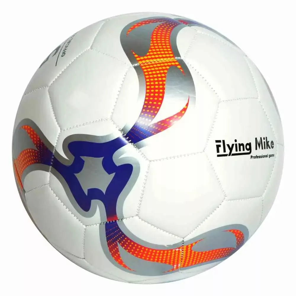Futbolo kamuolys 5 dydžio FLYING MIKE, skirtas treniruotėms aikštelėje, baltas
