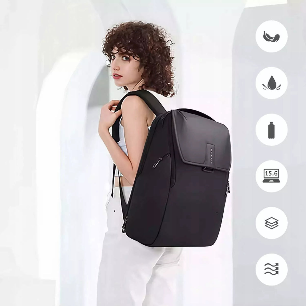 Kuprinė 15.6" nešiojamam kompiuteriui, miesto, jaunimo, USB, juoda, kelioninė, didelė