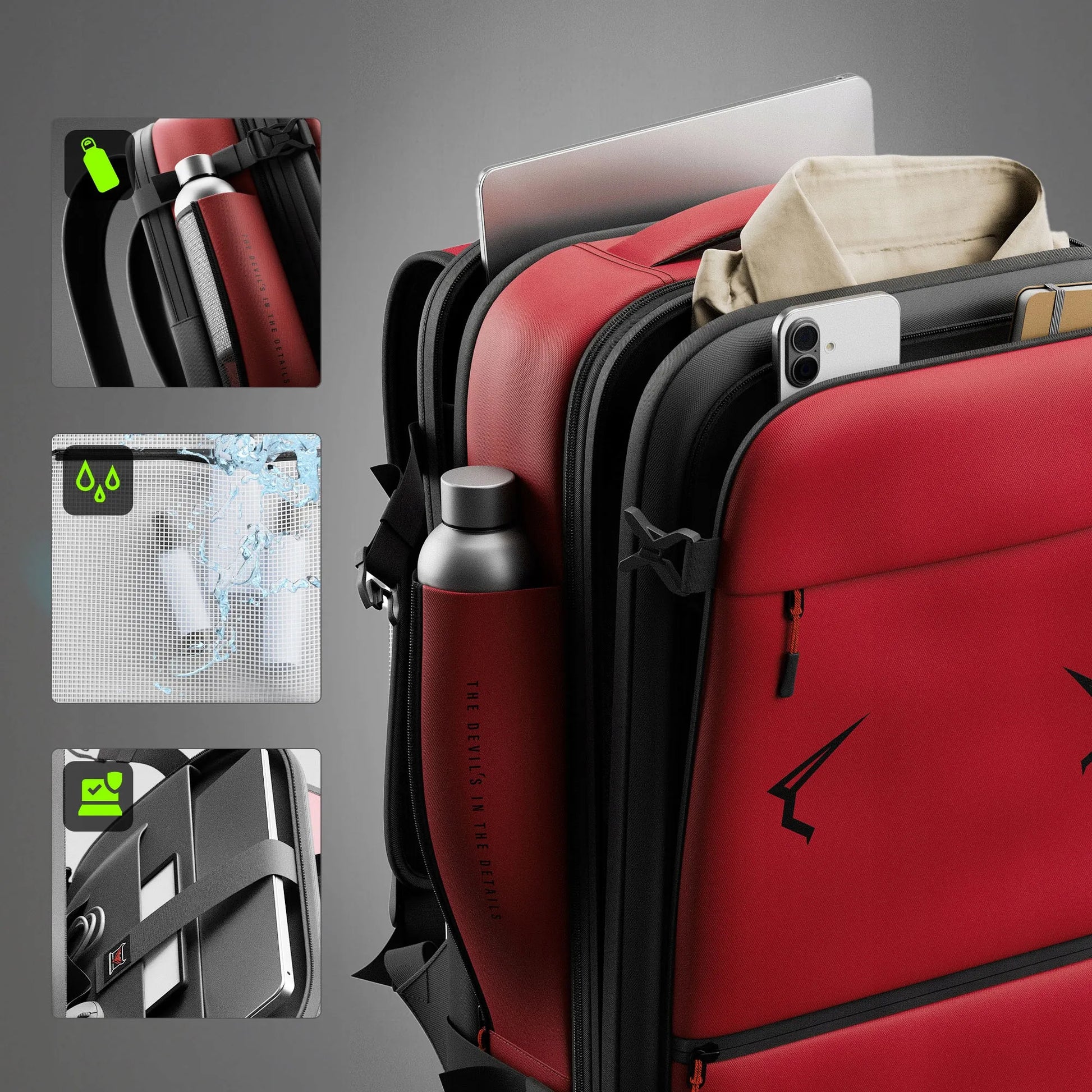 Vakuuminė kelioninė kuprinė nešiojamam kompiuteriui Diablo Chairs Backpack Air, bordinė
