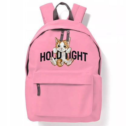 Rožinė mokyklinė kuprinė HOLD TIGHT KOTEK stilingiems moksleiviams