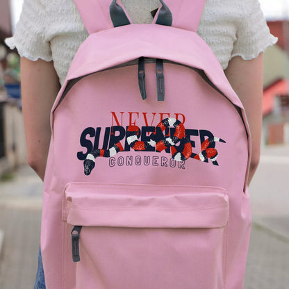 Rožinė mokyklinė kuprinė „Super Person“