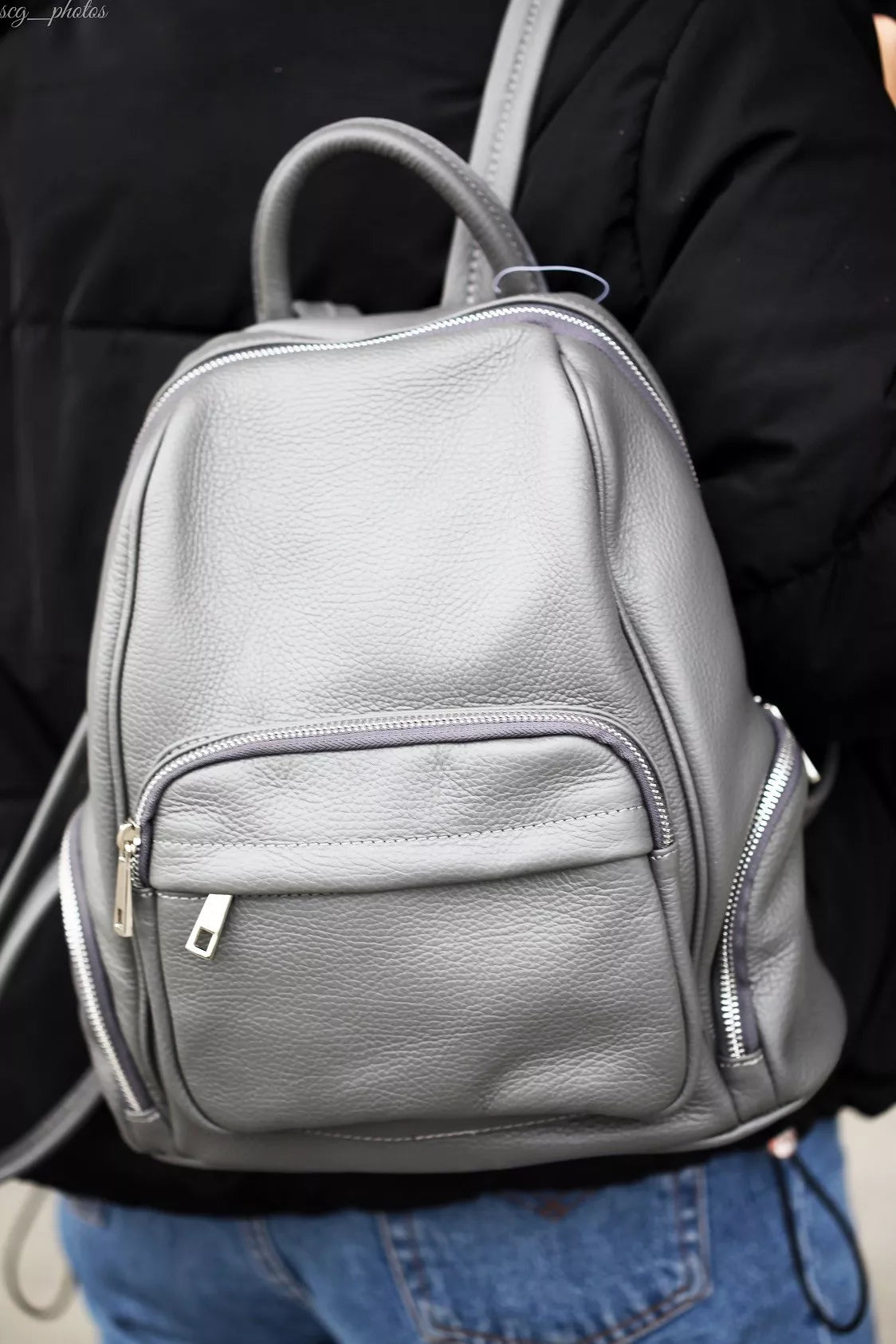 Elegantiška moteriška odinė kuprinė Beltimore, talpi A4 formato premium klasės